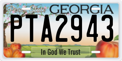 GA license plate PTA2943