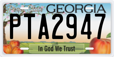 GA license plate PTA2947