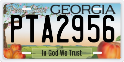 GA license plate PTA2956