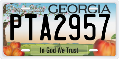 GA license plate PTA2957