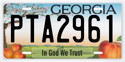 GA license plate PTA2961