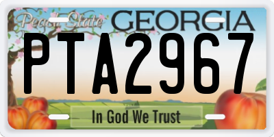 GA license plate PTA2967