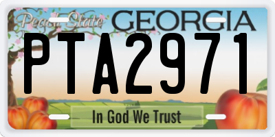 GA license plate PTA2971