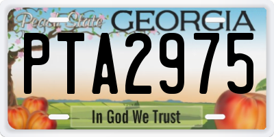 GA license plate PTA2975