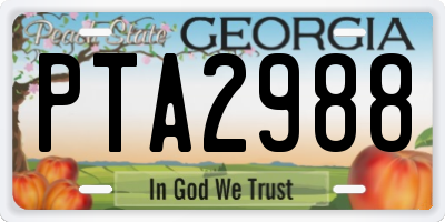 GA license plate PTA2988