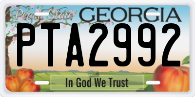 GA license plate PTA2992