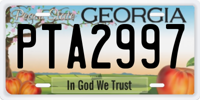 GA license plate PTA2997