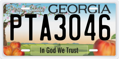 GA license plate PTA3046