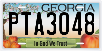 GA license plate PTA3048