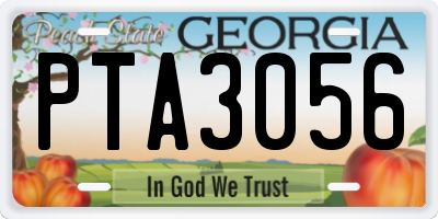 GA license plate PTA3056