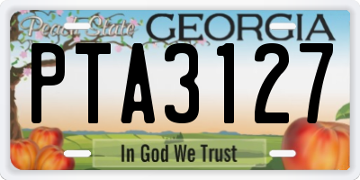 GA license plate PTA3127