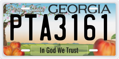 GA license plate PTA3161