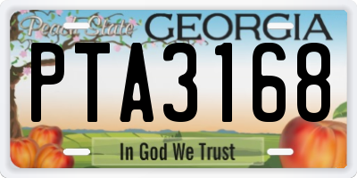 GA license plate PTA3168