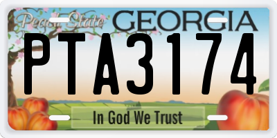 GA license plate PTA3174