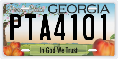 GA license plate PTA4101