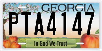 GA license plate PTA4147