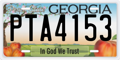 GA license plate PTA4153