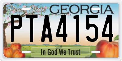 GA license plate PTA4154