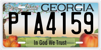 GA license plate PTA4159