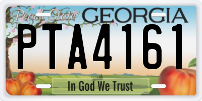 GA license plate PTA4161