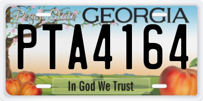 GA license plate PTA4164