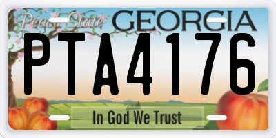 GA license plate PTA4176
