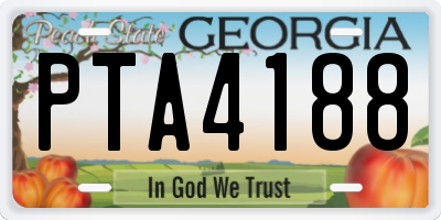 GA license plate PTA4188