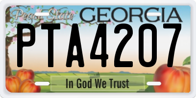 GA license plate PTA4207