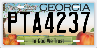 GA license plate PTA4237