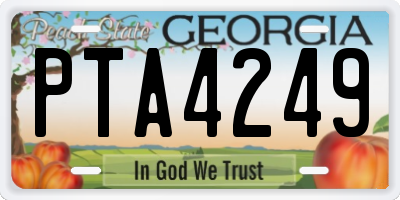 GA license plate PTA4249