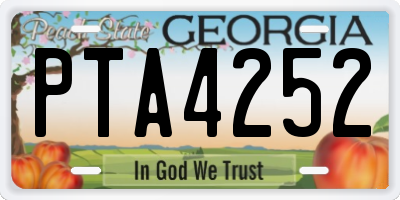 GA license plate PTA4252