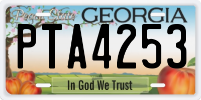 GA license plate PTA4253