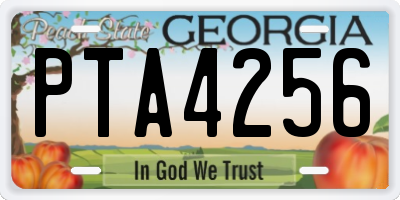 GA license plate PTA4256