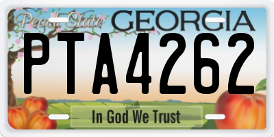 GA license plate PTA4262