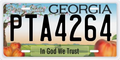 GA license plate PTA4264