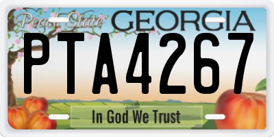 GA license plate PTA4267