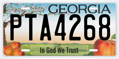 GA license plate PTA4268