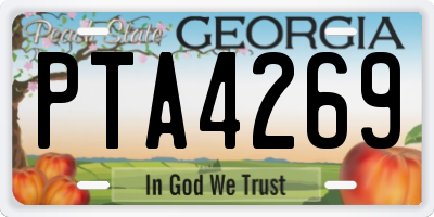 GA license plate PTA4269