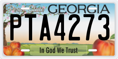 GA license plate PTA4273