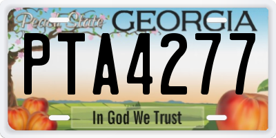GA license plate PTA4277