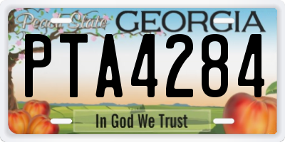 GA license plate PTA4284