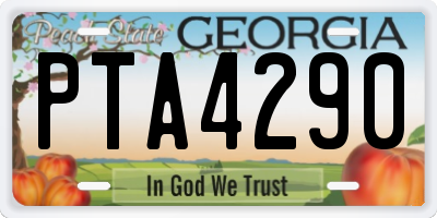 GA license plate PTA4290
