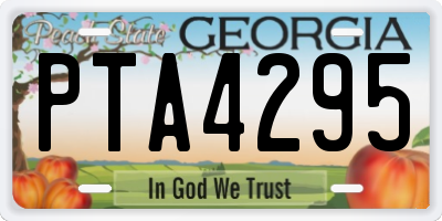 GA license plate PTA4295
