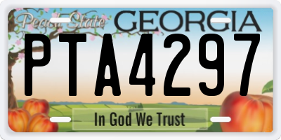 GA license plate PTA4297