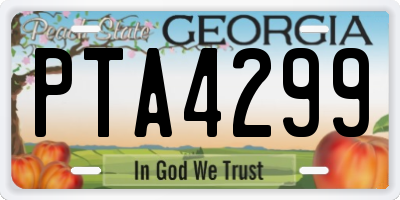 GA license plate PTA4299