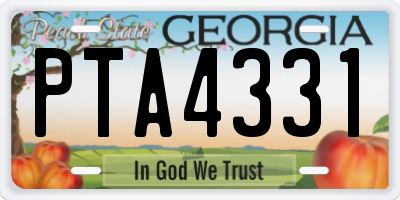 GA license plate PTA4331