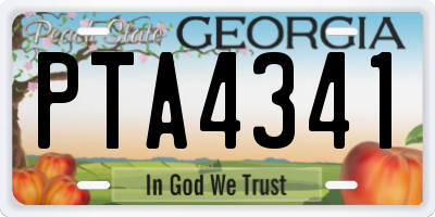 GA license plate PTA4341