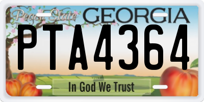 GA license plate PTA4364