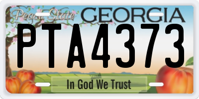 GA license plate PTA4373