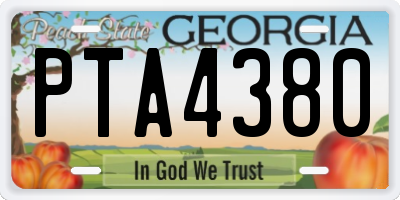 GA license plate PTA4380